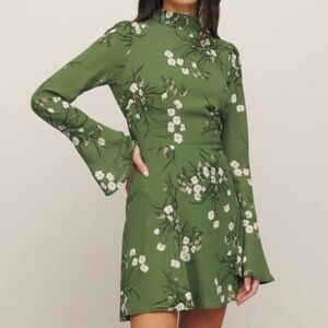 REFORMATION Persis Floral Long Sleeve Minidress